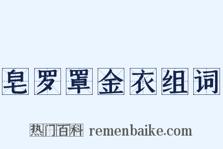 皂罗罩金衣组词是什么意思的图片